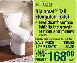 Menards Eljer Diplomat Tall Elongated Toilet offer