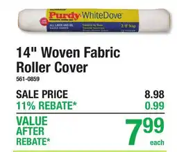 Menards 14 Woven Fabric Roller Cover offer