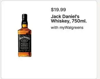 Walgreens Jack Daniel's Whiskey, 750ml offer