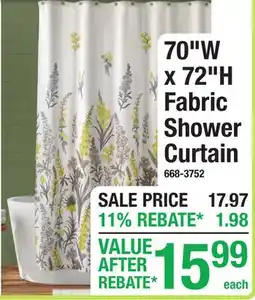 Menards 70W x 72H Fabric Shower Curtain offer