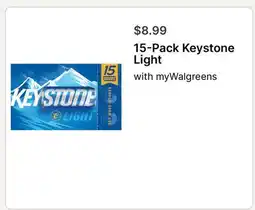Walgreens 15 - Pack Keystone Light offer