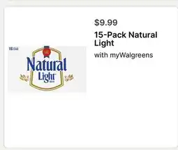 Walgreens 15-Pack Natural Light offer