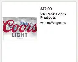 Walgreens 24-Pack Coors Products offer