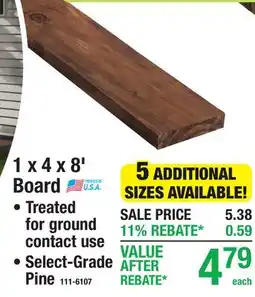 Menards 1 x 4 x 8' Board offer