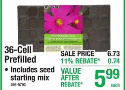 Menards 36-Cell Prefilled Includes seed starting mix offer