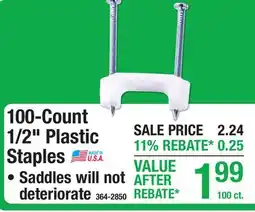 Menards 100-Count 1/2 Plastic Staples offer