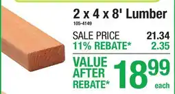 Menards 2 x 4 x 8' Lumber offer