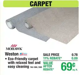 Menards Weston CARPET offer