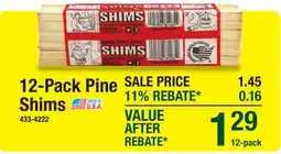 Menards 12-Pack Pine offer