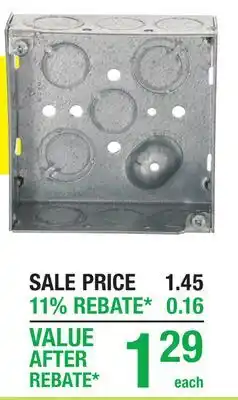 Menards 4 Square Steel Junction Box offer
