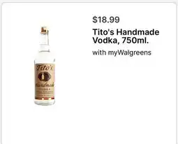 Walgreens Tito's Handmade Vodka offer