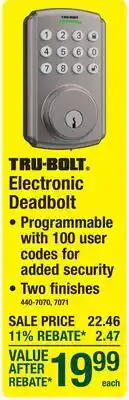 Menards Electronic Deadbolt offer