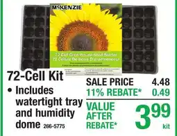 Menards 72-Cell Kit Includes watertight tray and humidity dome offer