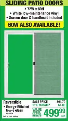 Menards SLIDING PATIO DOORS Reversible offer