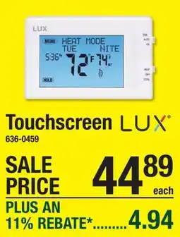 Menards Touchscreen Programmable Thermostats offer