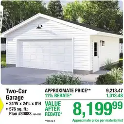 Menards Two-Car Garage offer
