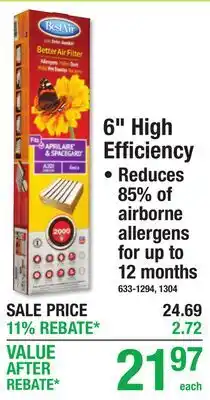 Menards 6 High Efficiency offer