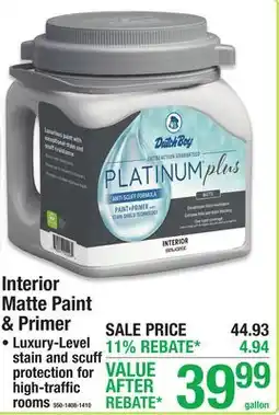 Menards Interior Matte Paint & Primer Luxury-Level stain and scuff protection for high-traffic rooms offer