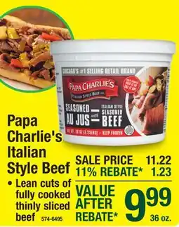 Menards Papa Charlie's Italian Style Beef offer