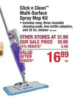 Menards Click n Clean MuMulti-Surface SprSpray Mop Kit offer