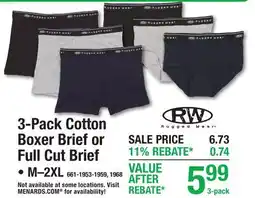 Menards 3-Pack Cotton Boxer Brief or Full Cut Brief M–2XL offer