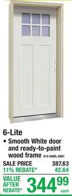 Menards MASTERCRAFT FIBERGLASS DOORS • 36W x 80H offer