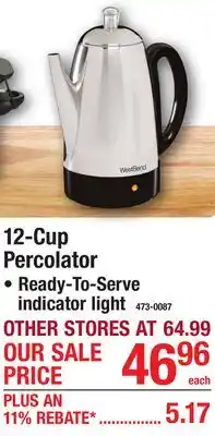 Menards 12-Cup Percolator offer