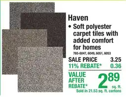 Menards 19 x 19 Haven Carpet Tile offer