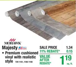 Menards MOHAWK Majesty Sheet Vinyl offer