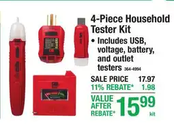 Menards 4-Piece Household Tester Kit offer