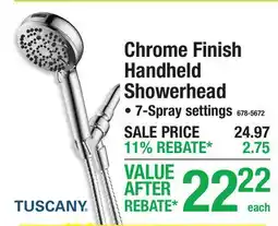 Menards TUSCANY Chrome Finish Handheld Showerhead offer
