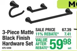 Menards MOEN 3-Piece Matte Black Finish Hardware Set offer