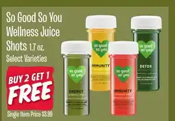 Jewel-Osco So Good So You Wellness Juice Shots offer