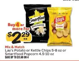 Winn Dixie Lay's Potato or Kettle Chips or Smartfood Popcorn offer