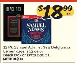 Winn Dixie Samuel Adams, New Belgium or Leinenkugel's 12 oz or Black Box or Bota Box 3 L offer