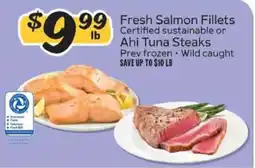 Winn Dixie Fresh Salmon Fillets or Ahi Tuna Steaks offer