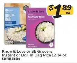 Winn Dixie Know & Love or SE Grocers Instant or Boil In Bag Rice offer