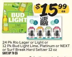 Winn Dixie Bud Light Lime or Surf Break Hard Seltzer offer