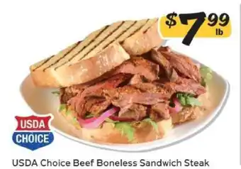 Winn Dixie USDA Choice Beef Boneless Sandwich Steak offer