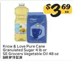 Winn Dixie Know & Love Pure Cane Granulated Sugar or SE Grocers Vegetable Oil offer