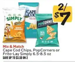 Winn Dixie Cape Cod Chips, PopCorners or Frito-Lay Simply offer