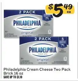 Winn Dixie Philadelphia Cream Cheese Two Pack Brick 16 oz offer