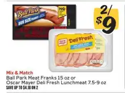 Winn Dixie Ball Park Meat Franks or Oscar Mayer Deli Fresh Lunchmeat offer