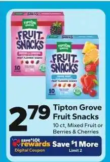 Save a Lot Tipton Grove Fruit Snacks offer