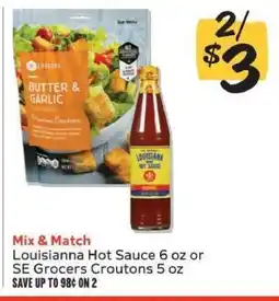 Winn Dixie Louisiana Hot Sauce 6 oz or SE Grocers Croutons 5 oz offer