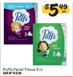 Winn Dixie Puffs Facial Tissue 3 ct offer
