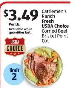 Aldi Cattlemen's Ranch Fresh USDA Choice Corned Beef Brisket Point Cut offer