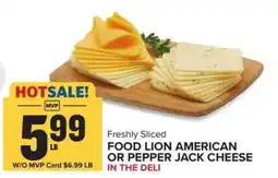 Food Lion Food Lion American or Pepper Jack Cheese offer