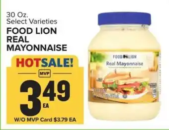 Food Lion FOOD LION REAL MAYONNAISE offer