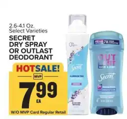 Food Lion Secret Dry Spray or Outlast Deodorant offer